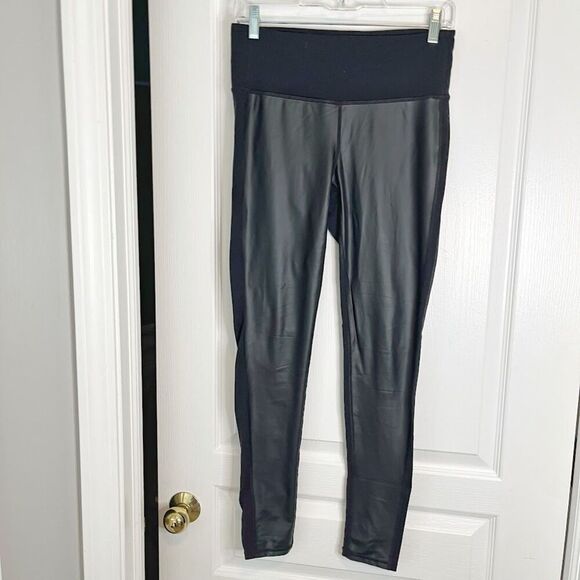 Athleta Faux Leather High Rise Full Length Spandex Athletic Leggings - Picture 7 of 12